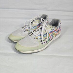 FJ FootJoy Spikeless Golf Shoes Women Size 9 Subway Transit Print White Athletic